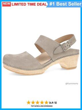 Mary Jane Clog Closed Toe Nubuck Leather Comfort Work Shoe